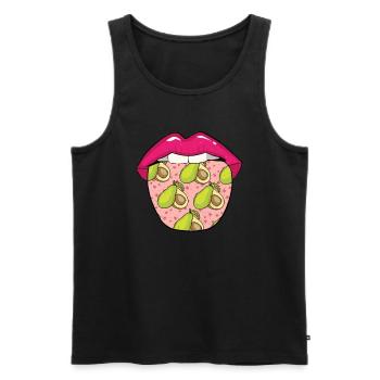 Avocado Tongue - Men's Premium Organic Tank Top - black - Front - Michal (187cm)