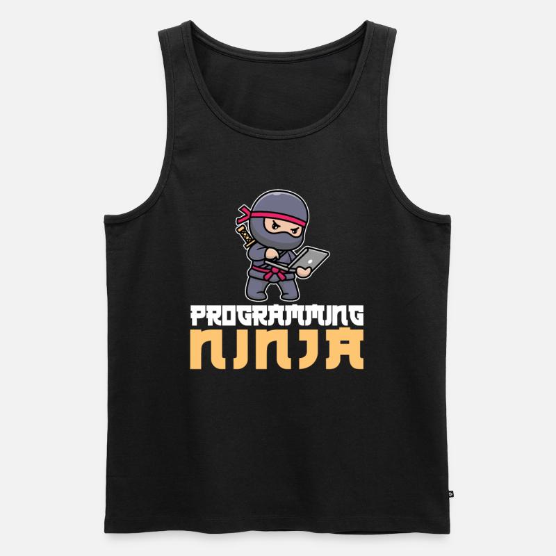 Entwickler Coder Programmierer Ninja - Männer Premium Bio Tank Top - Schwarz