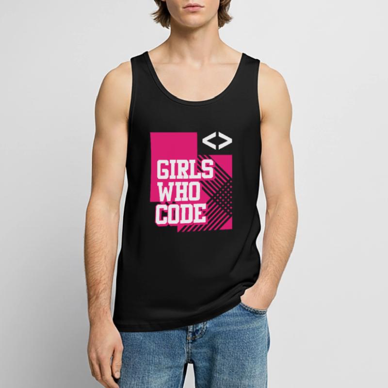 Developer Coder Programmer Girl Men's Premium Organic Tank Top