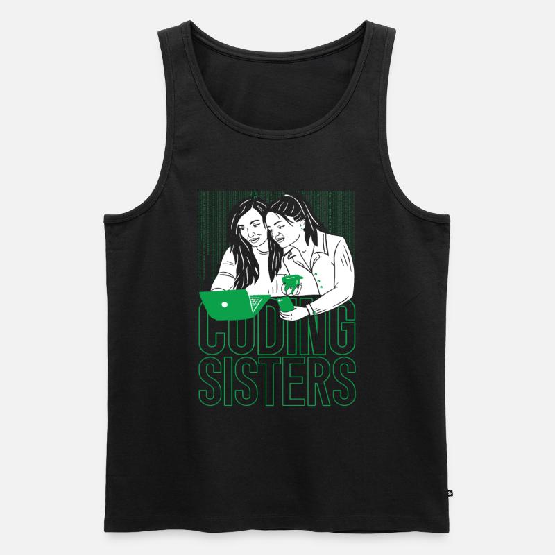Développeur Coder Programmer Sisters - Débardeur bio Premium Homme - noir