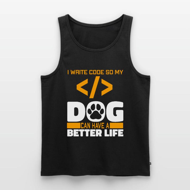 Entwickler Coder Programmierer Hund Männer Premium Bio Tank Top