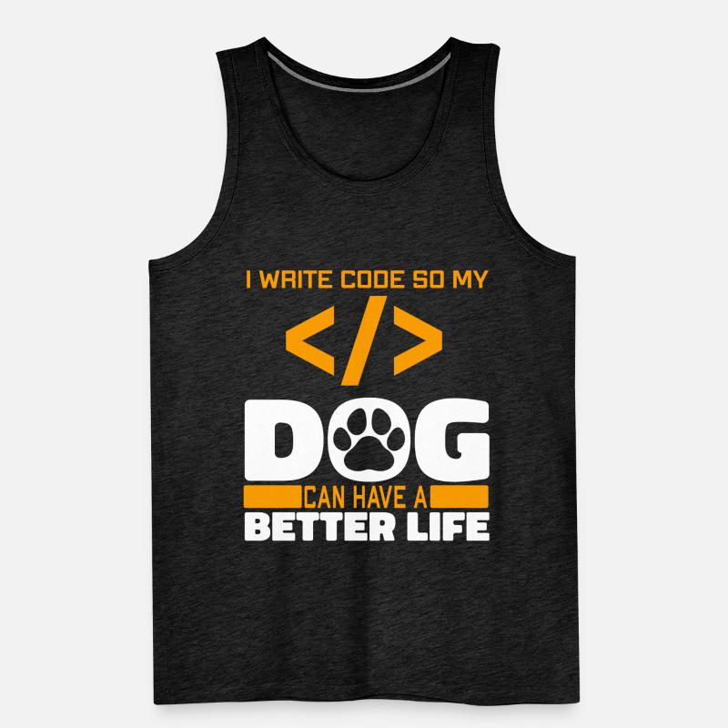 Entwickler Coder Programmierer Hund Männer Premium Bio Tank Top