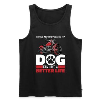 Motorcycle Biker Motorbike Dog - Men's Premium Organic Tank Top - black - Front - Michal (187cm)