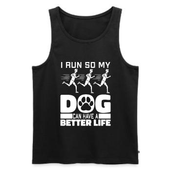 Coureur Jogger Coureur Chien de course - Débardeur bio Premium Homme - noir - Devant - AI Model Male 178 light (178cm)