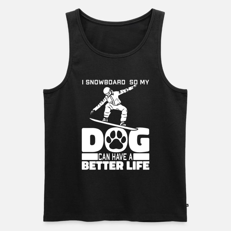 Snowboard Snowboarder Hund - Männer Premium Bio Tank Top - Schwarz