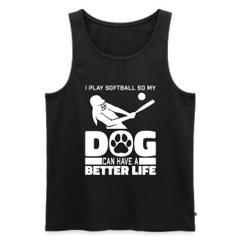 Softball Hund - Männer Premium Bio Tank Top - Schwarz - Vorne - Michal (187cm)