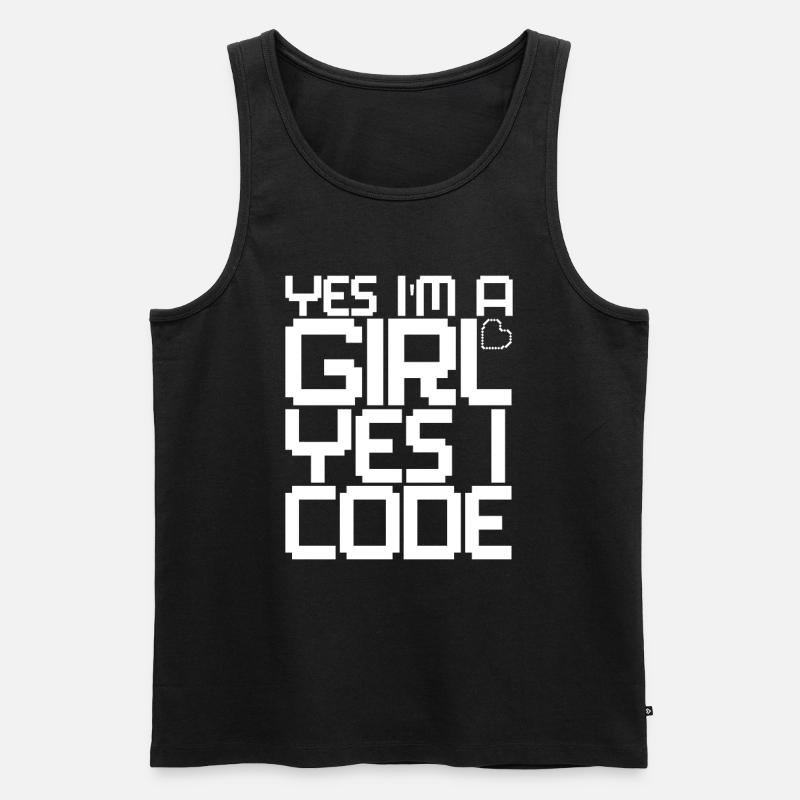 Développeur Coder Programmeur Girl - Débardeur bio Premium Homme - noir
