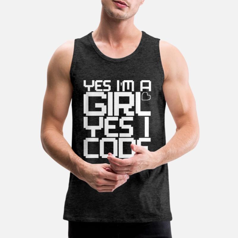 Developer Coder Programmer Girl Men's Premium Organic Tank Top