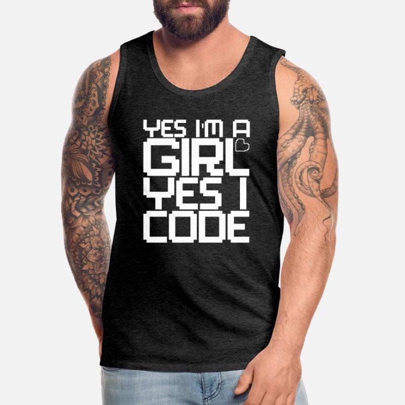 Developer Coder Programmer Girl Men's Premium Organic Tank Top