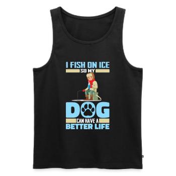 Pêche sur glace Chien de pêche sur glace - Débardeur bio Premium Homme - noir - Devant - Michal (187cm)