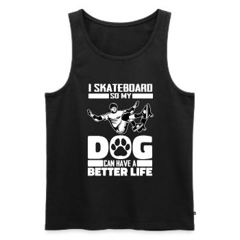 Skateboard Skater Dog - Débardeur bio Premium Homme - noir - Devant - Michal (187cm)