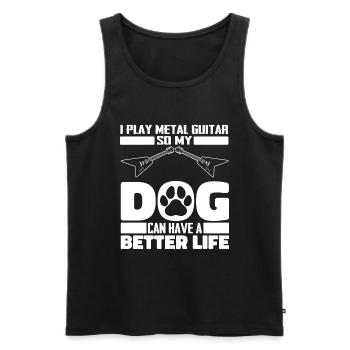 Metal Guitar Rock Guitarist Dog - Men's Premium Organic Tank Top - black - Front - Michal (187cm)