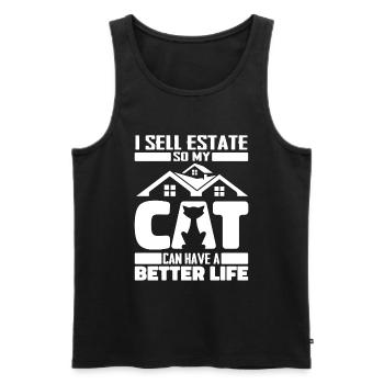 Real Estate Agent Cat - Men's Premium Organic Tank Top - black - Front - AI Model Male 178 light (178cm)