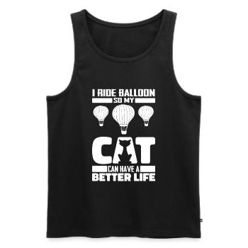 Heißluftballon Ballonfahren Katze - Männer Premium Bio Tank Top - Schwarz - Vorne - Michal (187cm)
