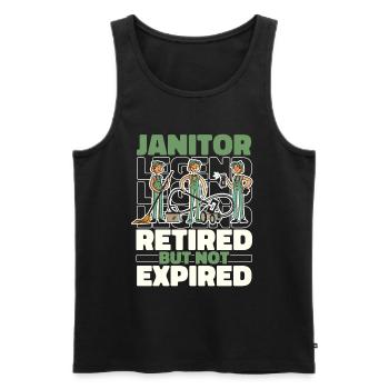 Retired caretaker - Men's Premium Organic Tank Top - black - Front - Michal (187cm)