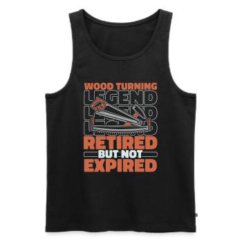 Woodturning turners in retirement - Men's Premium Organic Tank Top - black - Front - Michal (187cm)