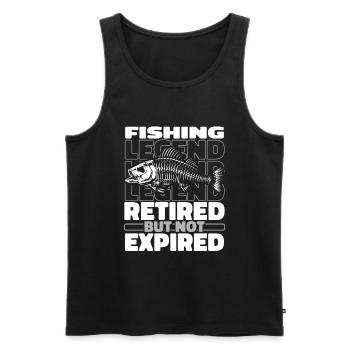 Retired fishing - Men's Premium Organic Tank Top - black - Front - Michal (187cm)