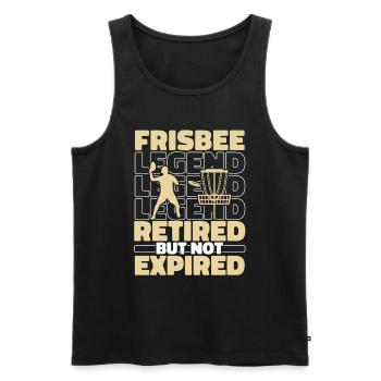 Retired Frisbee - Men's Premium Organic Tank Top - black - Front - Michal (187cm)