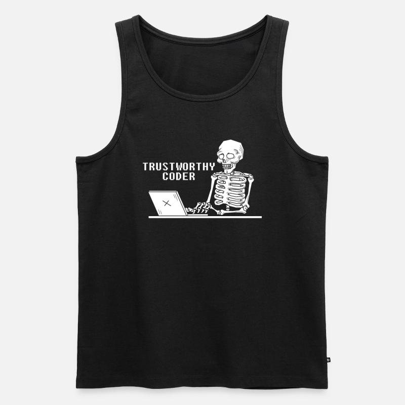 Développeur Coder Programmeur Squelette - Débardeur bio Premium Homme - noir