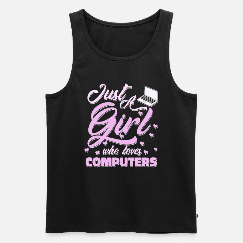 Développeur Coder Programmeur Girl - Débardeur bio Premium Homme - noir