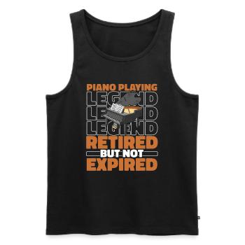 Pianiste Piano Piano Retraité - Débardeur bio Premium Homme - noir - Devant - Michal (187cm)