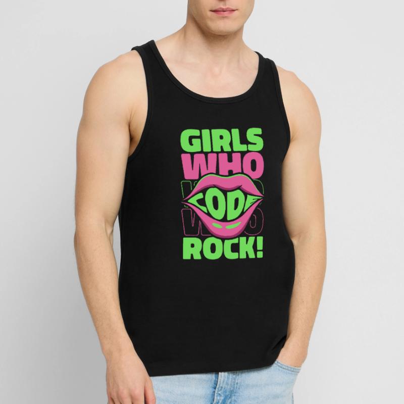 Developer Coder Programmer Girl Men's Premium Organic Tank Top