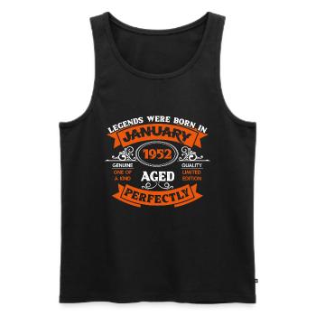 Legends Were Born In January 1952 Birthday - Männer Premium Bio Tank Top - Schwarz - Vorne - Michal (187cm)