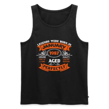 Legends Were Born In January 1987 Birthday - Männer Premium Bio Tank Top - Schwarz - Vorne - Michal (187cm)