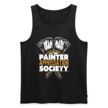 Painter Varnisher - Men's Premium Organic Tank Top - black - Front - Michal (187cm)