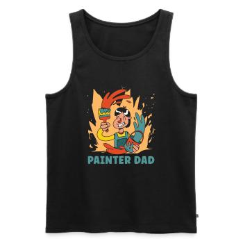 Maler Lackierer Papa - Männer Premium Bio Tank Top - Schwarz - Vorne - Michal (187cm)