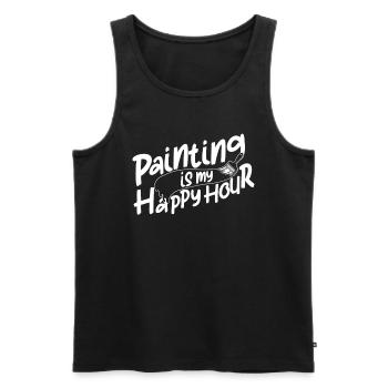 Maler Lackierer Happy Hour - Männer Premium Bio Tank Top - Schwarz - Vorne - AI Model Male 178 light (178cm)