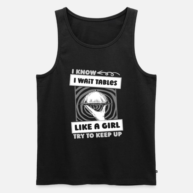 Kellner Kellnerin Witzig - Männer Premium Bio Tank Top - Schwarz