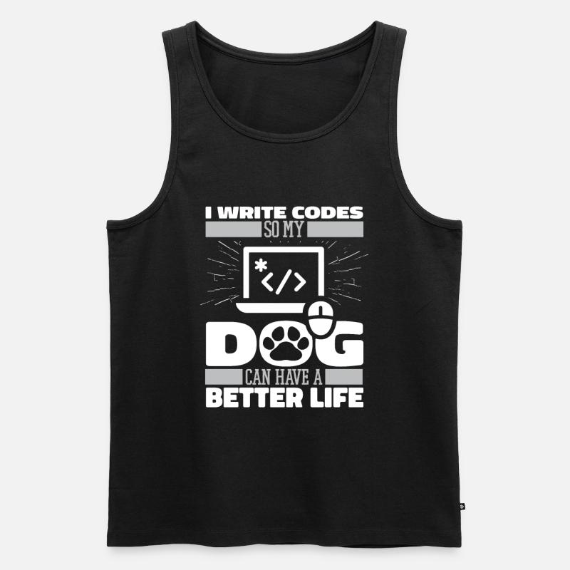 Entwickler Coder Programmierer Hund - Männer Premium Bio Tank Top - Schwarz