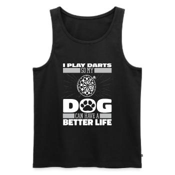Dart Dartspieler Hund - Männer Premium Bio Tank Top - Schwarz - Vorne - Michal (187cm)