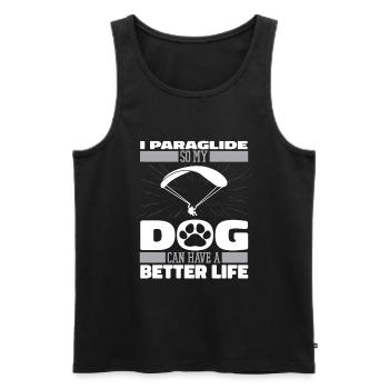 Paragleiter Paragleiten Hund - Männer Premium Bio Tank Top - Schwarz - Vorne - Michal (187cm)