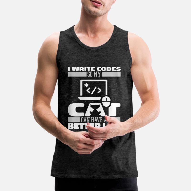 Entwickler Coder Programmierer Katze Männer Premium Bio Tank Top