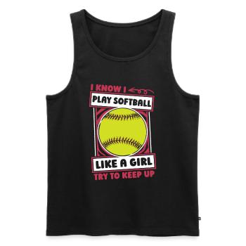 Softball Witzig - Männer Premium Bio Tank Top - Schwarz - Vorne - Michal (187cm)