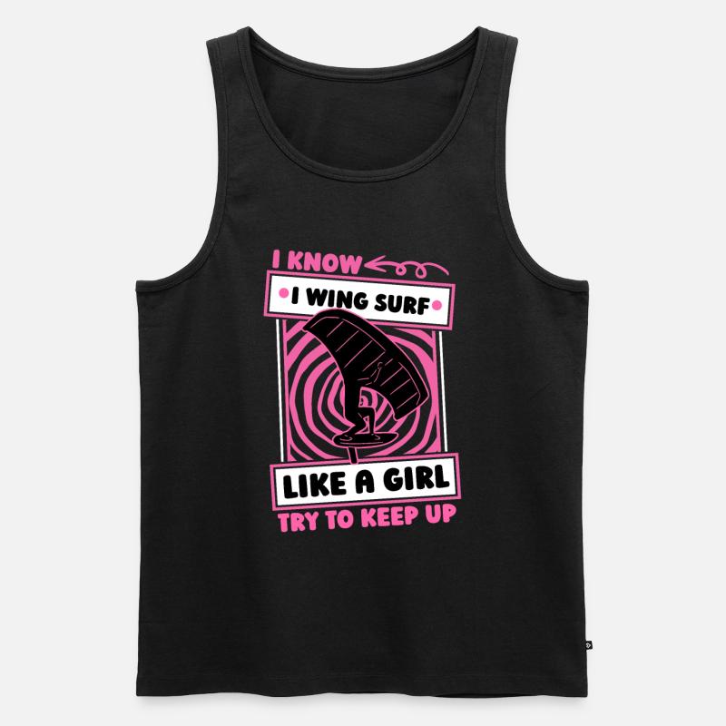 Wing Surf Wing Foil Mädchen - Männer Premium Bio Tank Top - Schwarz