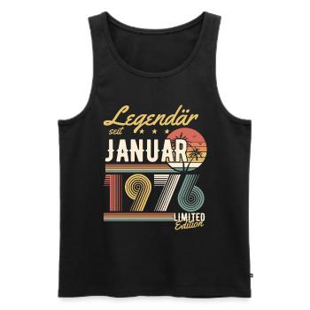 Légendaire depuis janvier 1976 cadeau d’anniversaire - Débardeur bio Premium Homme - noir - Devant - Michal (187cm)