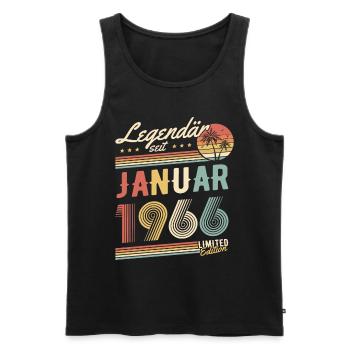 Cadeau d’anniversaire légendaire depuis janvier 1966 - Débardeur bio Premium Homme - noir - Devant - Michal (187cm)