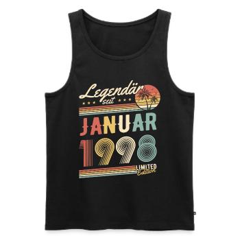 Cadeau d’anniversaire légendaire depuis janvier 1998 - Débardeur bio Premium Homme - noir - Devant - Michal (187cm)