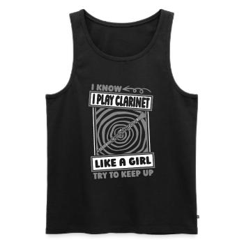 Klarinette Klarinettist Humor - Männer Premium Bio Tank Top - Schwarz - Vorne - Michal (187cm)