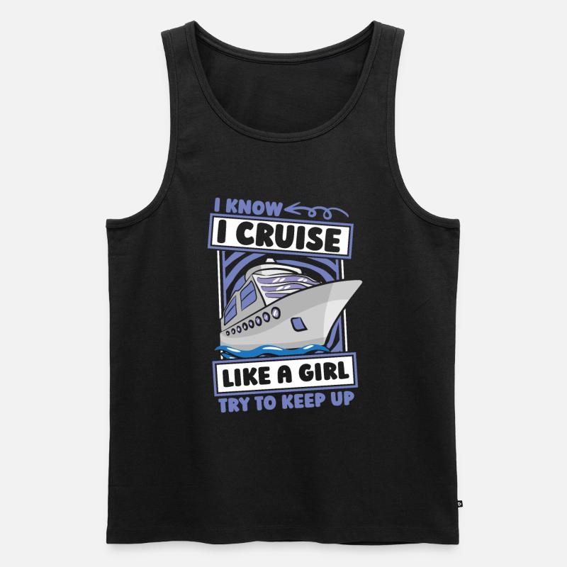 Kreuzfahrtschiff Mädchen - Männer Premium Bio Tank Top - Schwarz