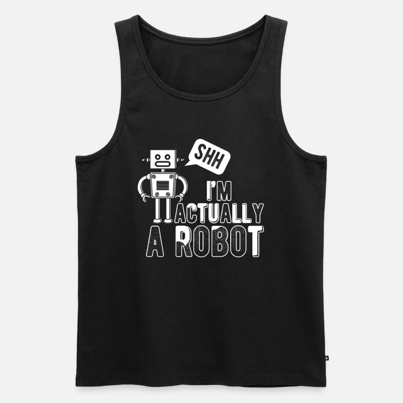Robotik Ai Roboter Witzig - Männer Premium Bio Tank Top - Schwarz