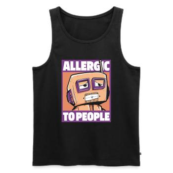 Robotik Ai Roboter Humor Allergic To People - Männer Premium Bio Tank Top - Schwarz - Vorne - Michal (187cm)