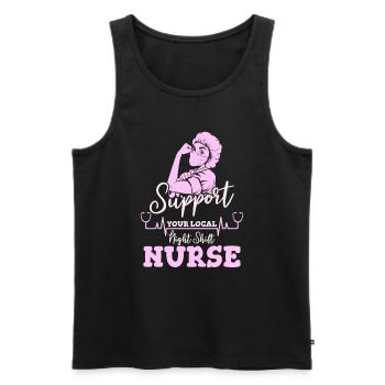 Krankenschwester Nachtschicht - Männer Premium Bio Tank Top - Schwarz - Vorne - AI Model Male 178 light (178cm)