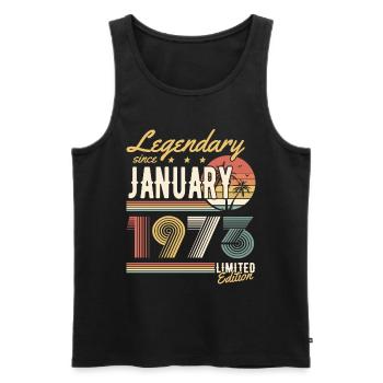 Legendary Since January 1973 Limited Edition - Männer Premium Bio Tank Top - Schwarz - Vorne - Michal (187cm)