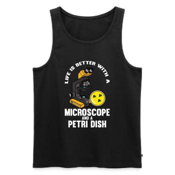 Biologie Biologe Mikroskop - Männer Premium Bio Tank Top - Schwarz - Vorne - Michal (187cm)