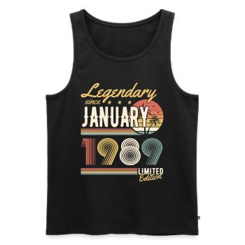 Legendary Since January 1989 Limited Edition - Männer Premium Bio Tank Top - Schwarz - Vorne - Michal (187cm)
