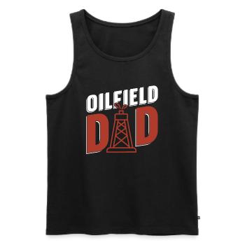 Oil Field Oil Rig Père Oilfield Papa - Débardeur bio Premium Homme - noir - Devant - AI Model Male 178 light (178cm)